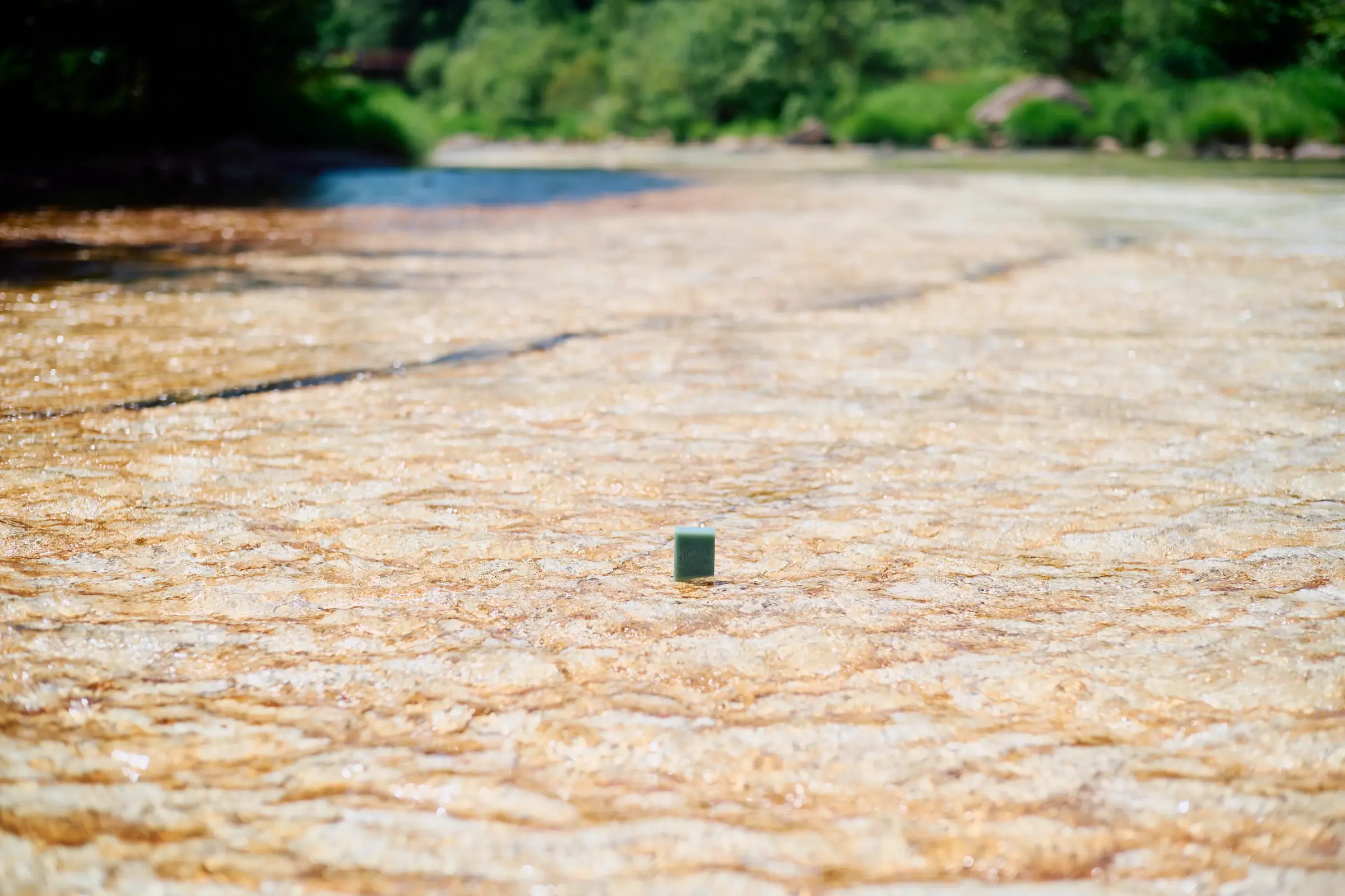 A JAPONISM soap bar standing in a river